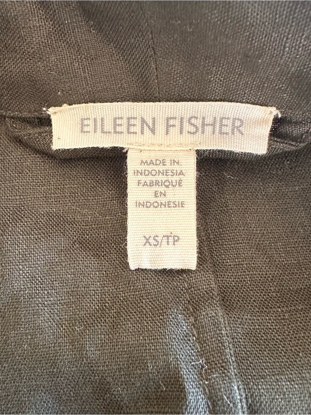 Eileen Fisher Organic Linen Long Kimono Belt Jacket Seaweed Green XS Minimalist - Picture 6 of 9
